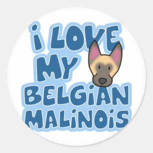 Ik hou van mijn Malinoisstickers Ronde Sticker