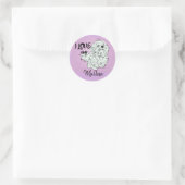 Ik hou van mijn Maltees Ronde Sticker (Tas)
