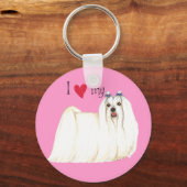 Ik hou van mijn Maltees Sleutelhanger (Voorkant)