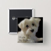 Ik hou van mijn Maltese Button (Voorkant /achterkant)