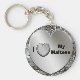 Ik hou van mijn Maltese hoofdketen Sleutelhanger