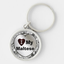 Ik hou van mijn Maltese Premium Sleutelhanger