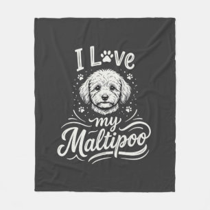 Ik hou van mijn Maltipoo-hondliefhebber Fleece Deken