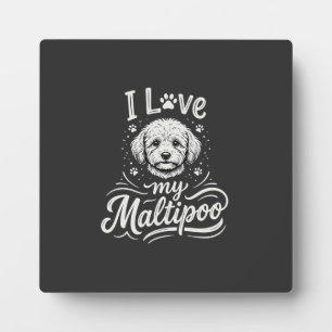 Ik hou van mijn Maltipoo-hondliefhebber Fotoplaat