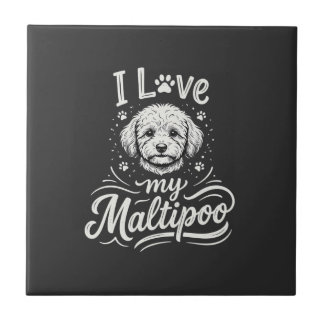 Ik hou van mijn Maltipoo-hondliefhebber Tegeltje