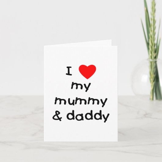 Ik hou van mijn mama en papa kaart (Voorkant)
