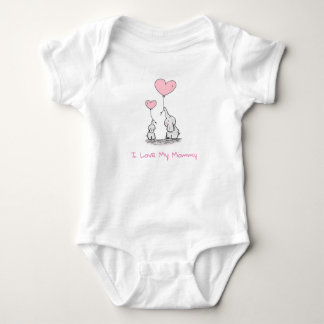 Ik hou van mijn mama! Olifanten en roze ballonnen Romper