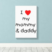 Ik hou van mijn mama & papa canvas afdruk (Insitu (Houten vloer))