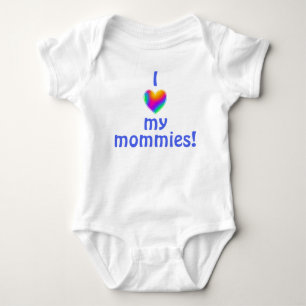 Ik hou van mijn mama regenbooghartpak Baby. Romper