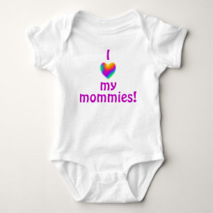 Ik hou van mijn mama regenbooghartpak Baby. Romper