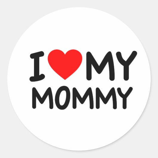 Ik hou van mijn mama ronde sticker (Voorkant)