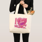Ik hou van mijn mammie roze/paars - hart grote tote bag (Voorkant (product))