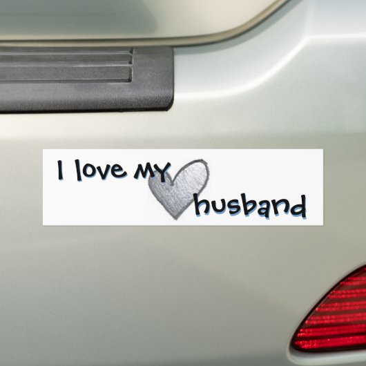 Ik hou van mijn man bumpersticker (Op auto)