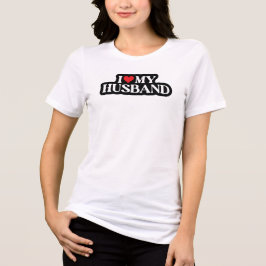 Ik hou van mijn man cool hart vrouwen t shirt
