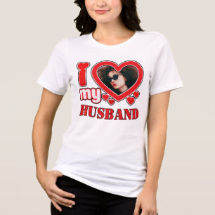 Ik hou van mijn man gepersonaliseerd Tri-Blend shirt