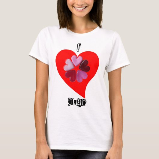 Ik hou van mijn Man klantgerichte T-shirt (Voorkant)