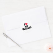 "Ik hou van mijn man - Romantisch Valentijnsdag ca Ronde Sticker (Envelop)