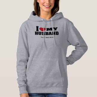 Ik hou van mijn man tekst met rood hart symbool hoodie