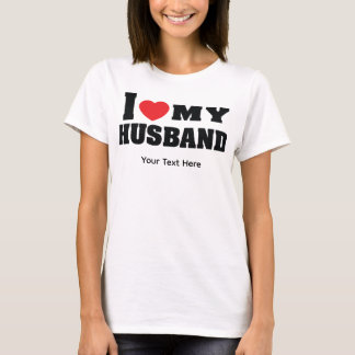 Ik hou van mijn man tekst met rood hart symbool t-shirt