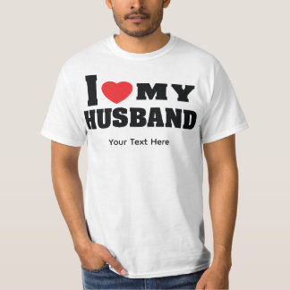 Ik hou van mijn man tekst met rood hart symbool t-shirt