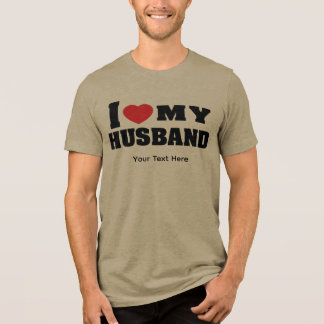 Ik hou van mijn man tekst met rood hart symbool Tri-Blend shirt