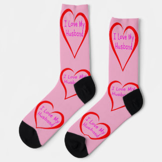 Ik hou van mijn man Valentijnsdag sokken voor haar