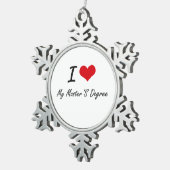 Ik hou van mijn mastergraad tin sneeuwvlok ornament (Rechts)