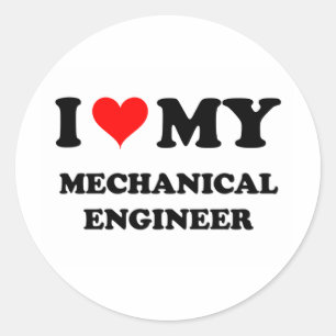 Ik hou van mijn mechanische ingenieur ronde sticker