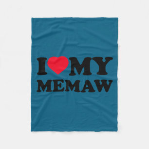Ik hou van mijn Memaw Hart Oma Familie Lange Mouwe Fleece Deken