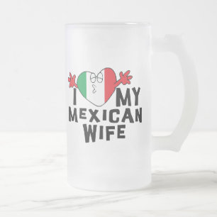 Ik hou van mijn Mexicaanse vrouw Matglas Bierpul