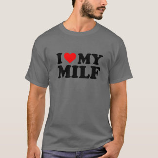 Ik hou van mijn milf Funny Red Heart Milf ik hoor  T-shirt