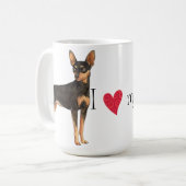 Ik hou van mijn Min Pin Koffiemok (Voorkant links)