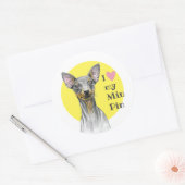 Ik hou van mijn Min Pin Miniatuur pinscher Cute Do Ronde Sticker (Envelop)