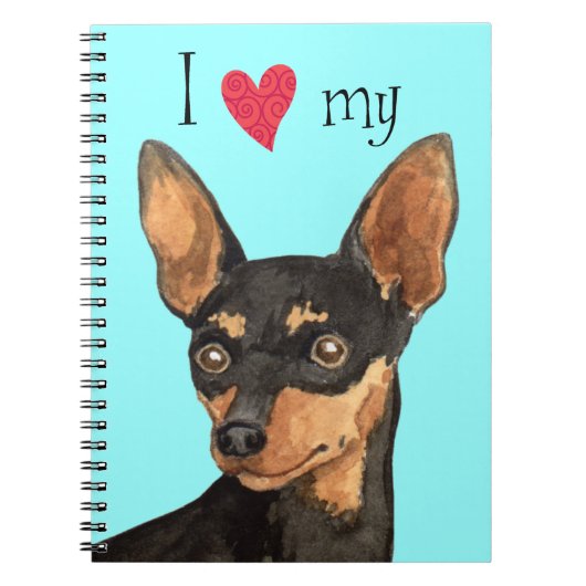 Ik hou van mijn Min Pin Notitieboek (Voorkant)