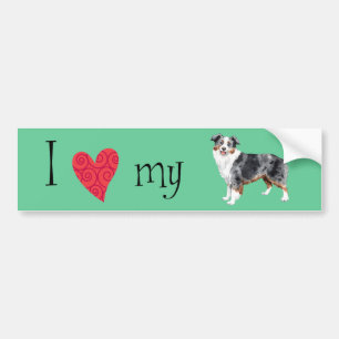 Ik hou van mijn Mini American Shepherd Bumpersticker