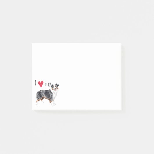Ik hou van mijn Mini American Shepherd Post-it® Notes (Voorkant)