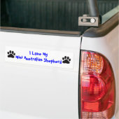 Ik hou van mijn Mini Australian Shepherd Bumpersticker (Op Truck)