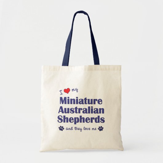 Ik hou van mijn Mini Australian Shepherds (Multi D Tote Bag (Voorkant)