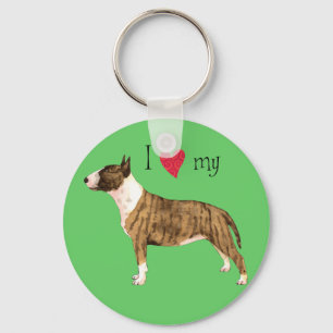 Ik hou van mijn Mini Bull Terrier Sleutelhanger