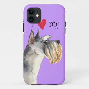 Ik hou van mijn miniatuur Schnauzer iPhone 11 Hoesje