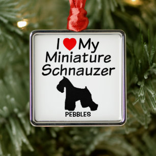 Ik hou van mijn miniatuur Schnauzer Dog Metalen Ornament