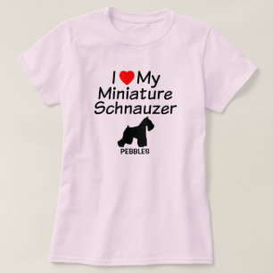 Ik hou van mijn miniatuur Schnauzer hondenshirt T-shirt