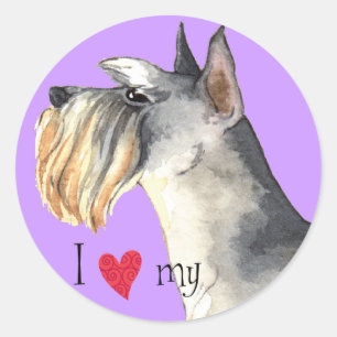 Ik hou van mijn miniatuur Schnauzer Ronde Sticker