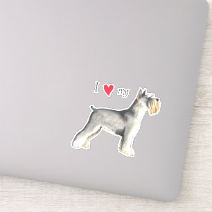 Ik hou van mijn Miniatuur Schnauzer Vinyl Sticker