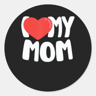 Ik hou van mijn moeder een shirt met een groot roo ronde sticker