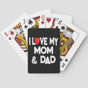 Ik hou van mijn moeder en vader - gevierd als fami pokerkaarten