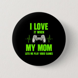 Ik hou van mijn moeder Gamer gamen tiener jongens  Ronde Button 5,7 Cm
