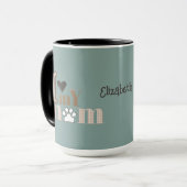 Ik hou van mijn moeder hondenpoot hart mok (Voorkant links)