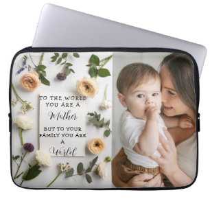 Ik hou van mijn moeder Moederdag Bloemige Aandenke Laptop Sleeve