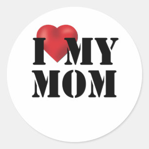 Ik hou van mijn moeder ronde sticker